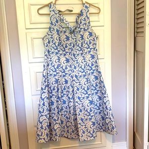 Blue and white dress